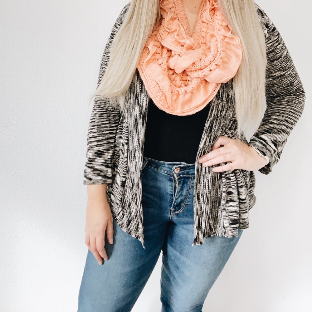 Crotchet Peach Infinity Scarf